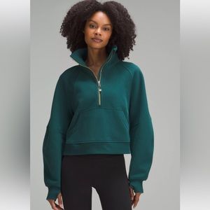 New with tags Scuba Oversized Funnel Neck Half Zip *Gold Zip in Storm Teal